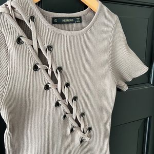 HESPERUS NEW Taupe Knit Top Size S